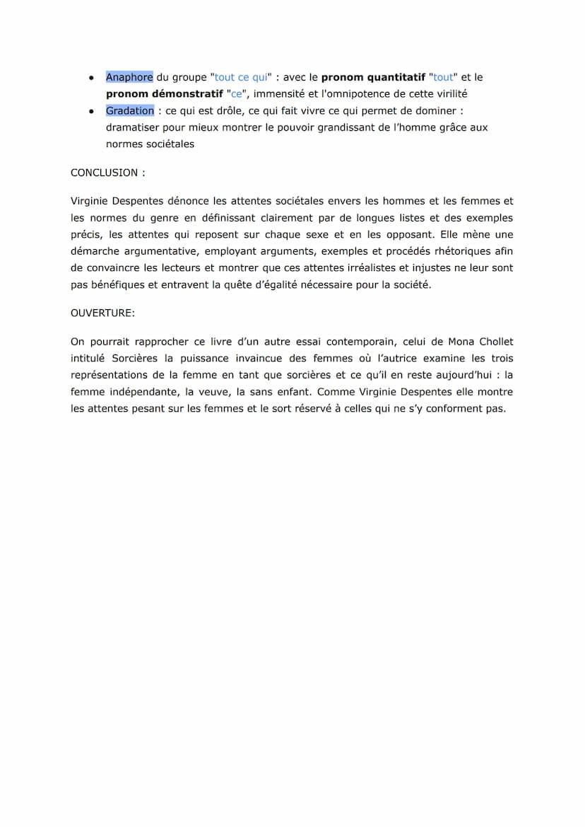 ●
Féminité définie comme putasserie : extrêmement vulgaire, dans lequel on
entend une insulte misogyne, dégradante
V.D. retourne ce terme et