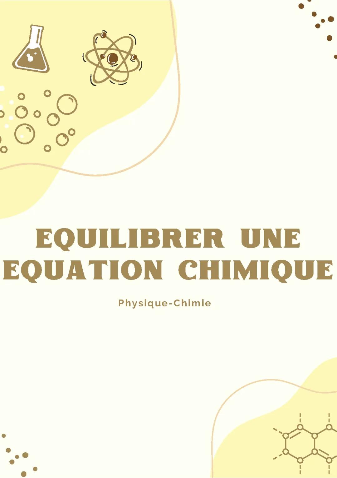 Équilibrer une Équation Chimique: Exercices Corrigés et Astuces pour 3ème et 4ème