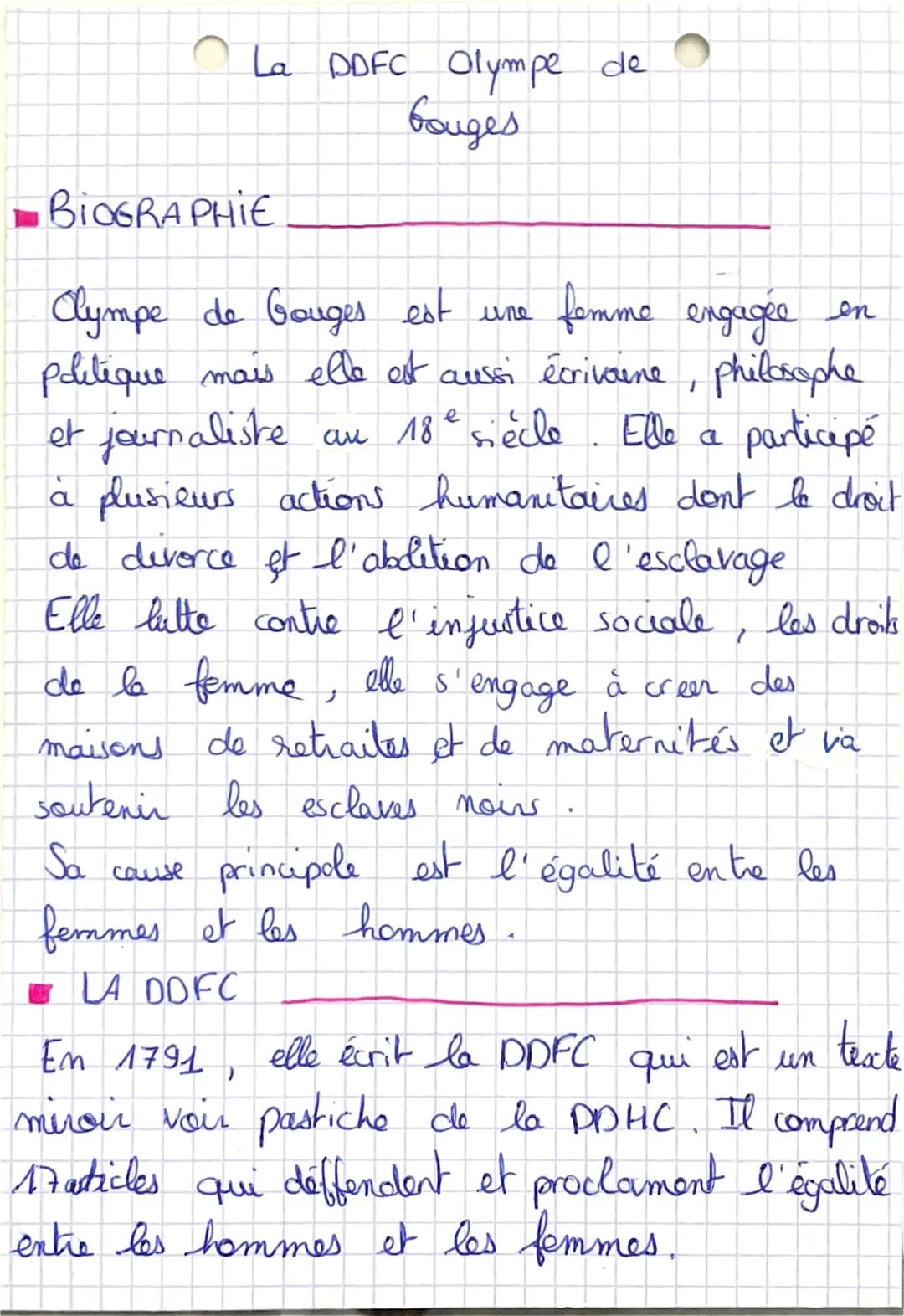 Olympe de Gouges Biographie Courte et Oeuvres Principales PDF