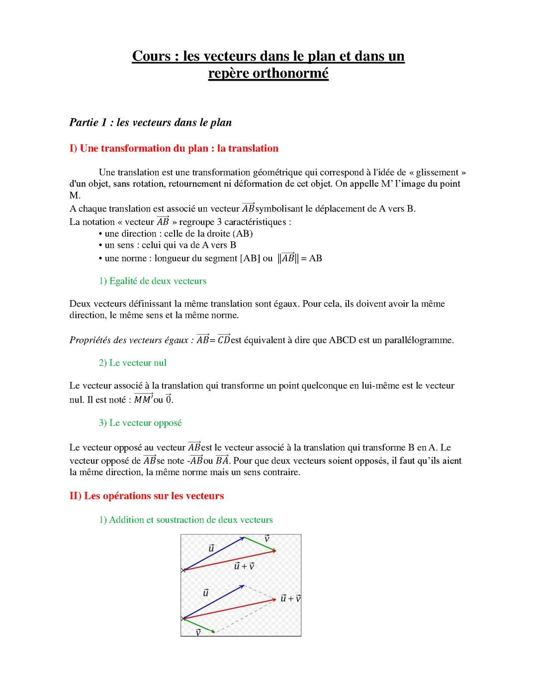 Les vecteurs 