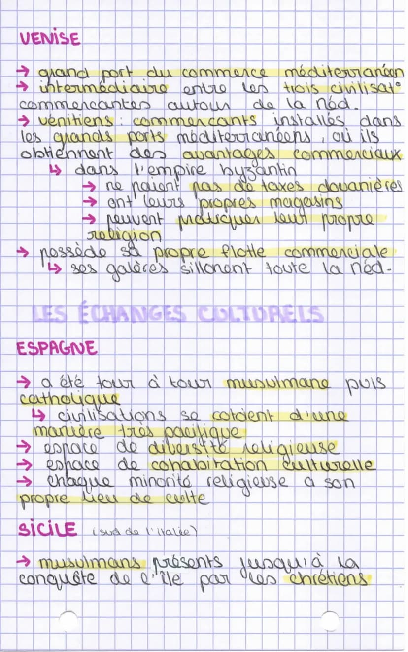 oire
his to
H2
La méditerranée médiévale :
espace d'échanges et de conflits
- XIe siècle - conquête de la sicile
par les chrétiens
10 1146-
