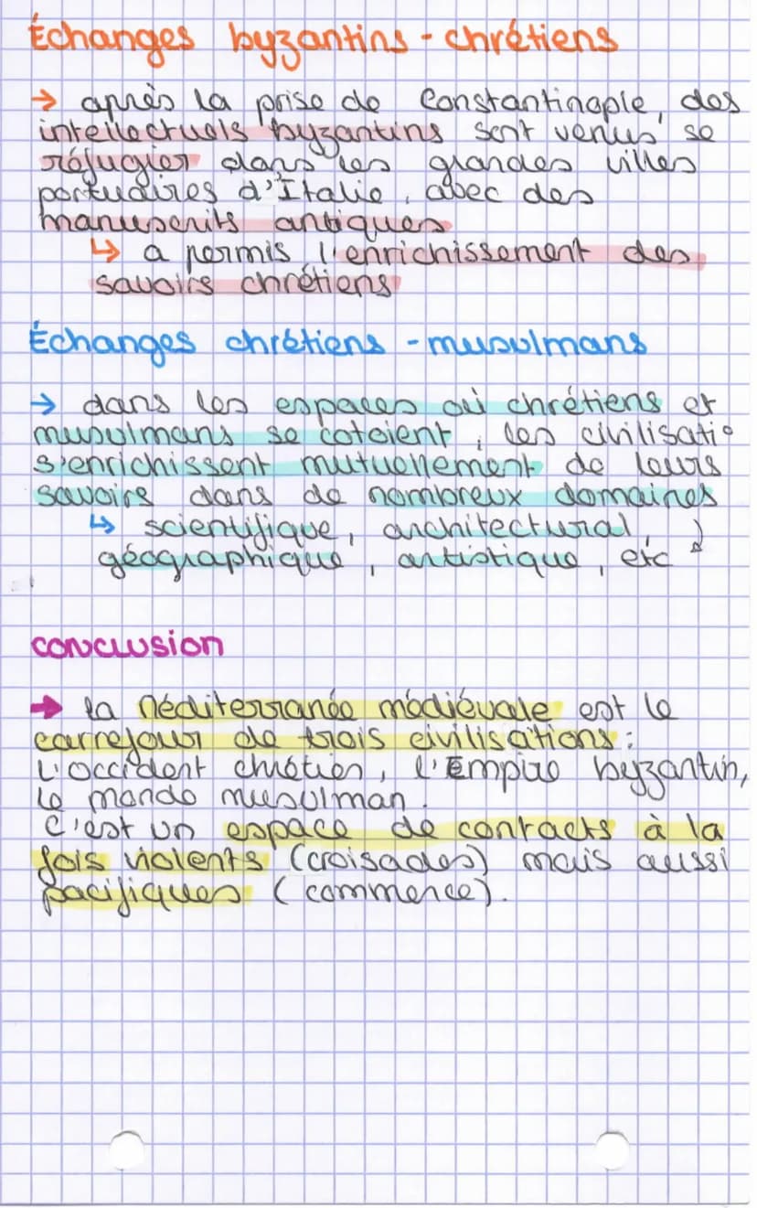 oire
his to
H2
La méditerranée médiévale :
espace d'échanges et de conflits
- XIe siècle - conquête de la sicile
par les chrétiens
10 1146-
