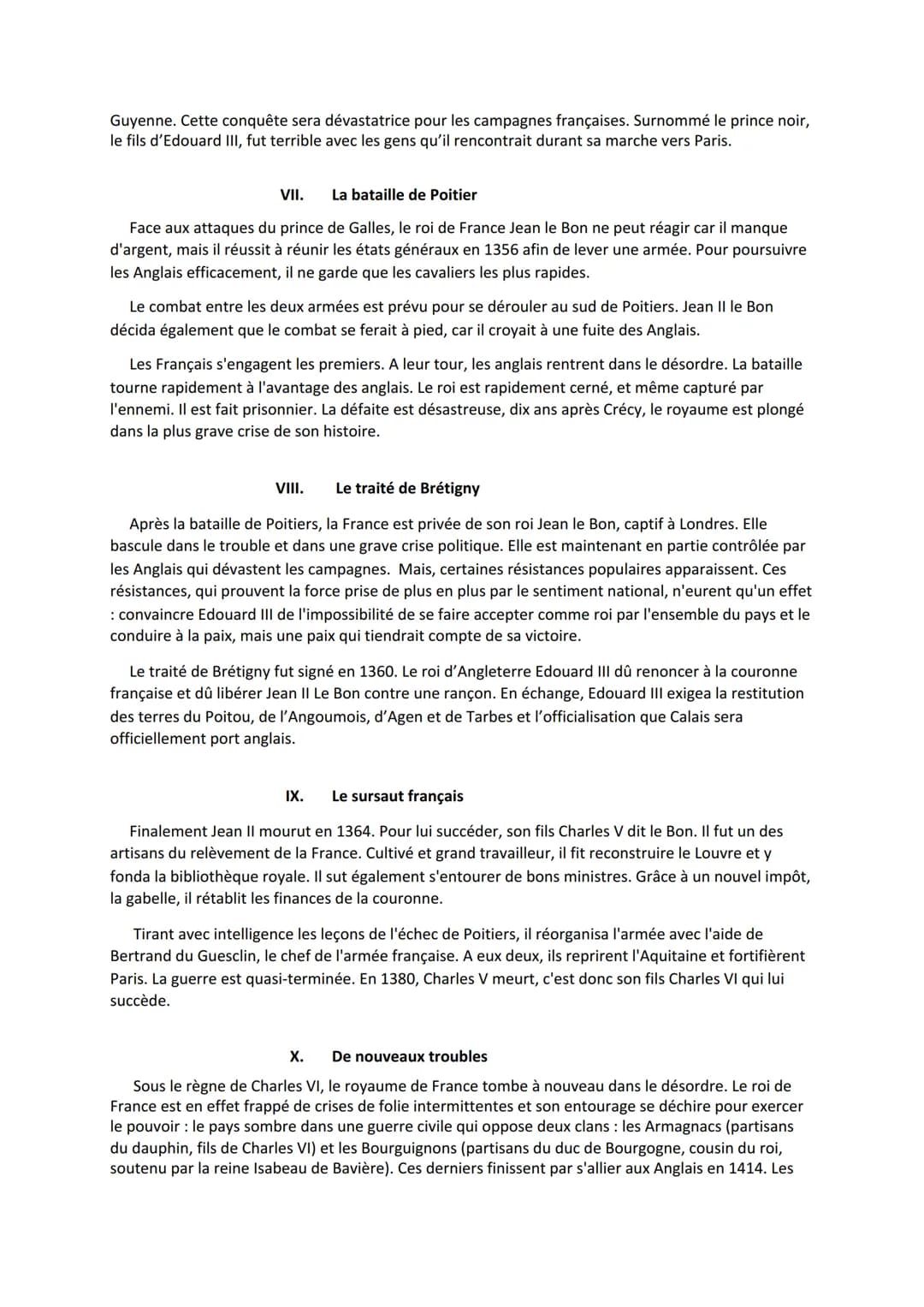 I.
Introduction
Au début du XIV siècle, en 1337, le roi d'Angleterre, Édouard III, revendique le trône de France à
son cousin, Philippe VI. 