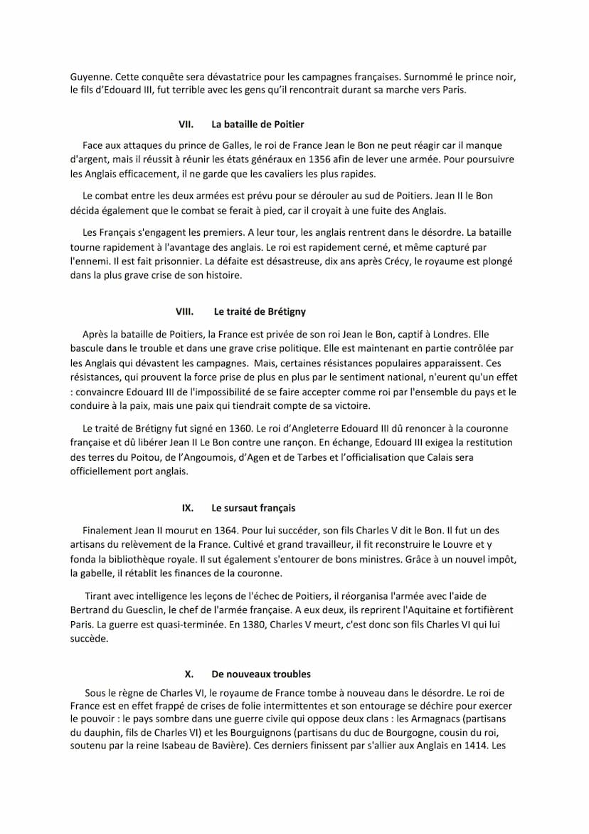 I.
Introduction
Au début du XIV siècle, en 1337, le roi d'Angleterre, Édouard III, revendique le trône de France à
son cousin, Philippe VI. 