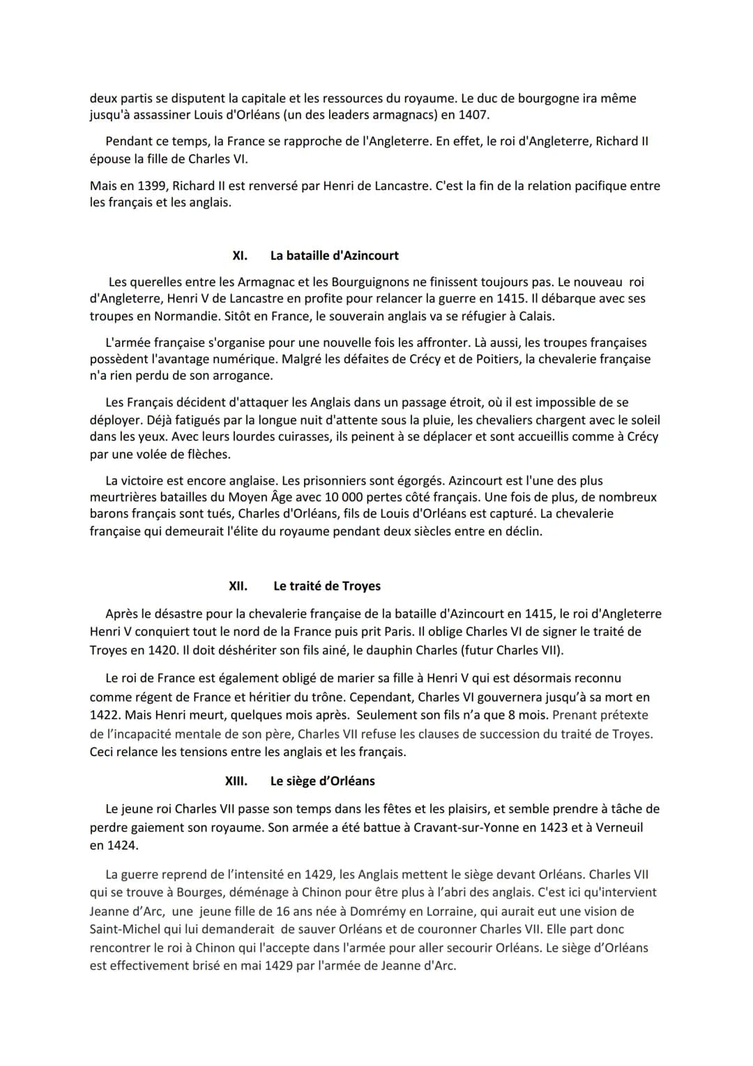 I.
Introduction
Au début du XIV siècle, en 1337, le roi d'Angleterre, Édouard III, revendique le trône de France à
son cousin, Philippe VI. 