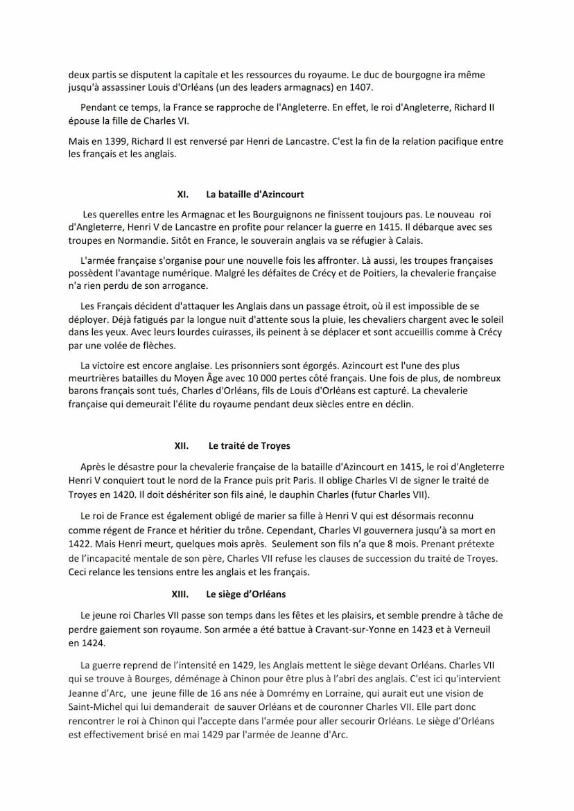 I.
Introduction
Au début du XIV siècle, en 1337, le roi d'Angleterre, Édouard III, revendique le trône de France à
son cousin, Philippe VI. 