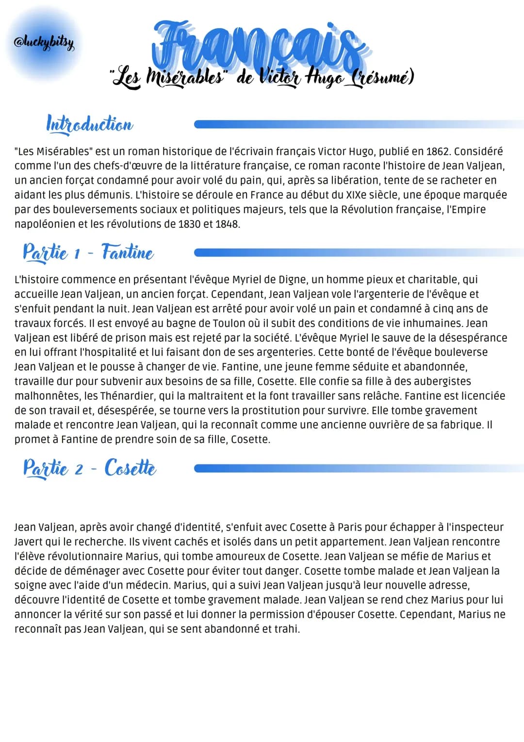 Résumé Les Misérables 4ème: Court et Facile!