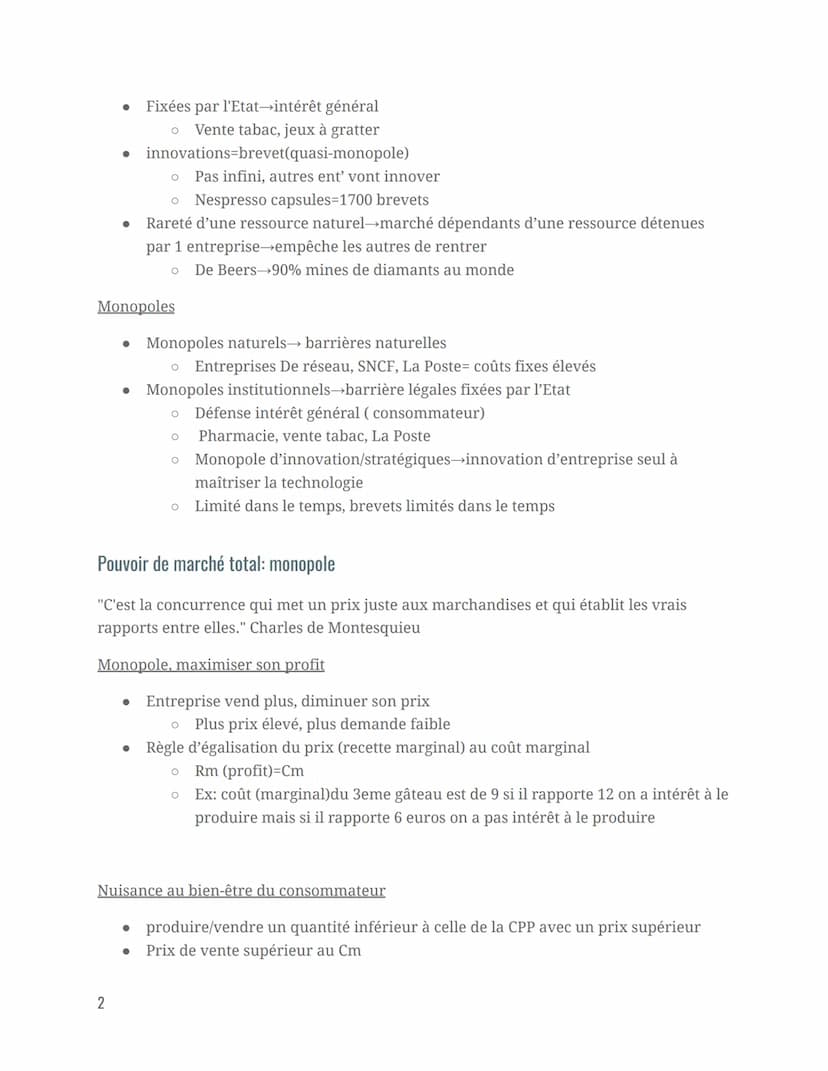 Intro
Comment les marchés imparfaitement concurrentiel fonctionnent-ils?
Renforcer leur pouvoir de marché
Ententes illicites
• Oligopole
1
M