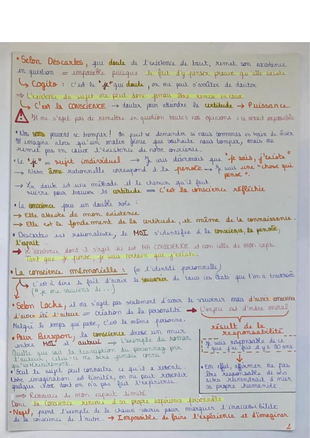 La conscience
Etymologiquement: "savoir avec"
→ Um abu conscient, c'est un être qui se
représente avec lucidité
→ La conscience s'eppose à l