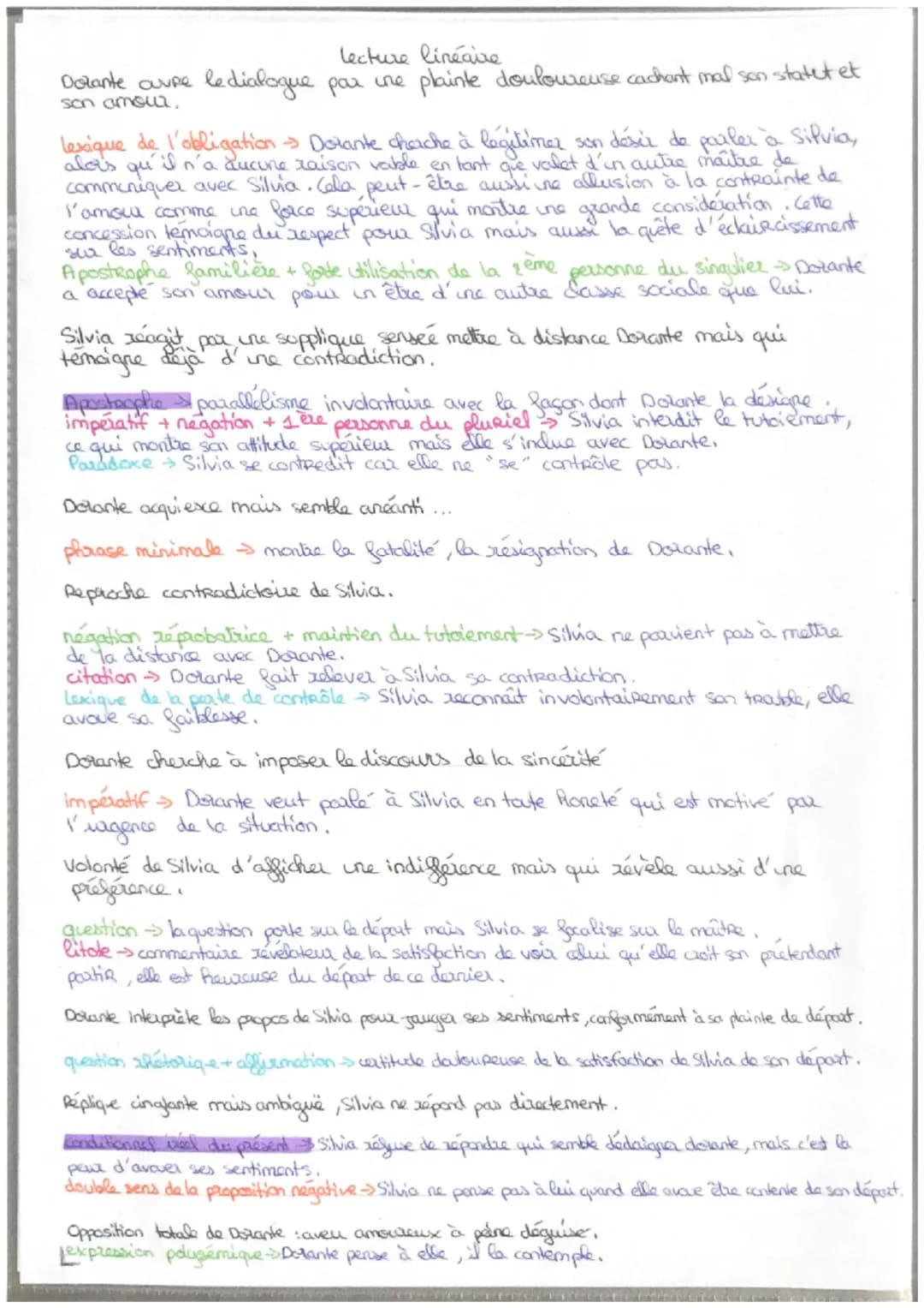 lecture linéaire
Dolante cupe le dialogue par une plainte douloureuse cachant mal son statet et
son amour.
lexique de l'obligation > Dotante