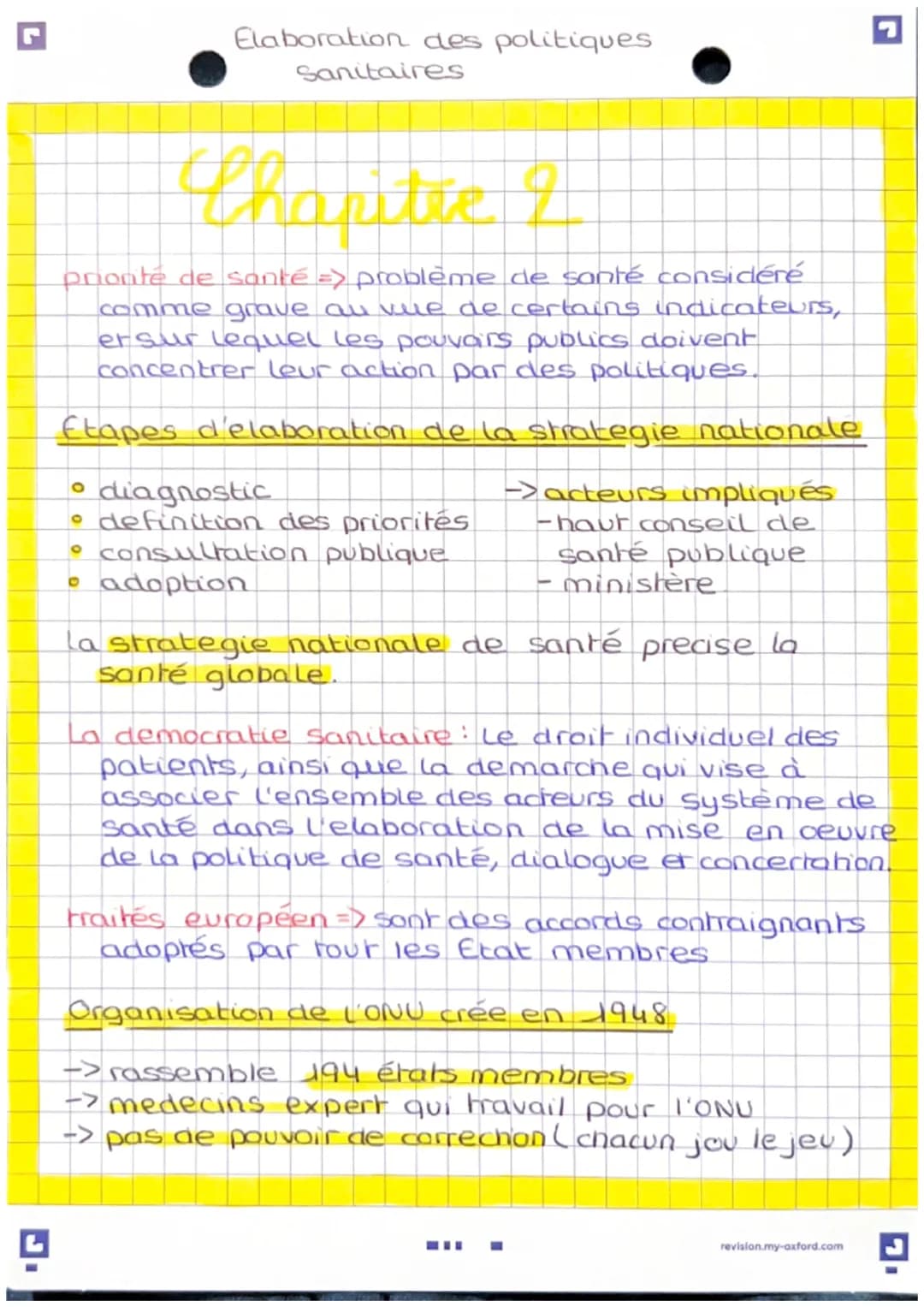 Elaboration des politiques
Sanitaires
Chaptie 2
pronte de santé => probleme de santé considéré
comme grave au vue de certains indicateurs,
e