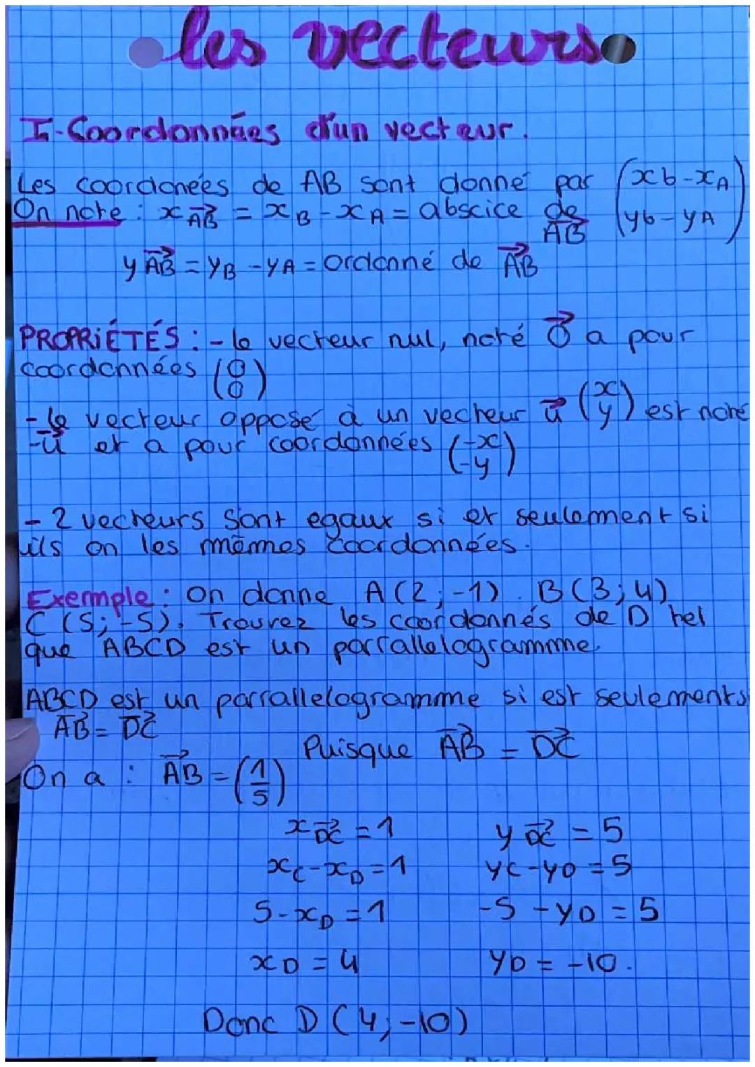 vecteur et coordonné directeur 
