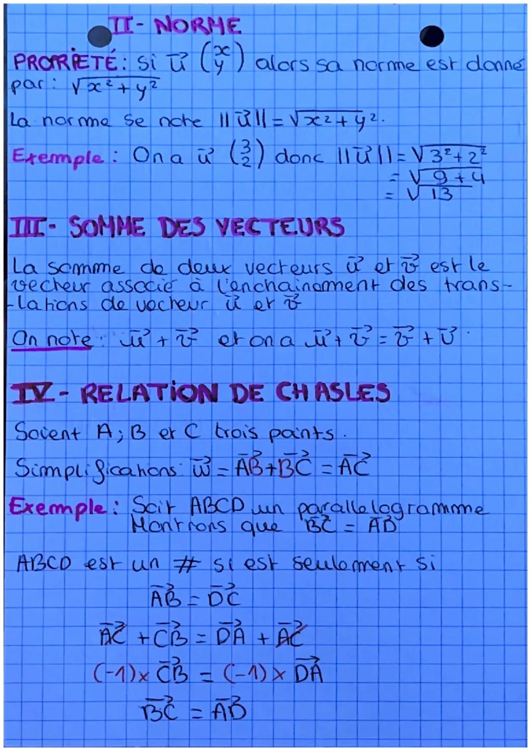les vecteurso
I-Coordonnées d'un vecteur
Les coordonées de AB sont donne par
On note: XAB== XB-XA = abscice de
YAB = YB-YA- Ordonné de AB
xb