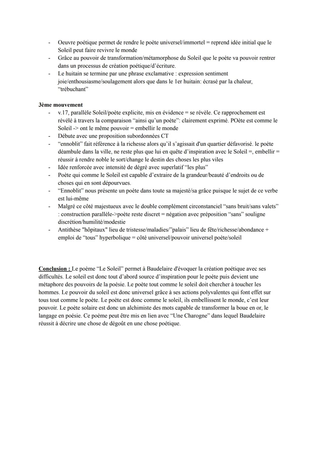 Analyse linéaire n°8
Parcours n°2 : L'alchimie poétique : la boue et l'or
Séquence n°2: La poésie du XIXème au XXIème siècle
"Le Soleil", Ba