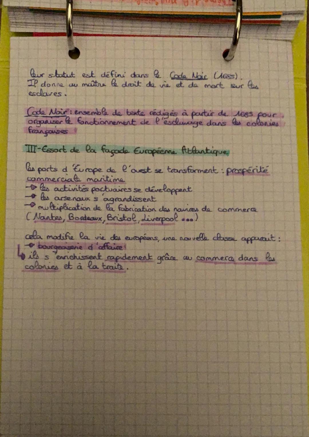 Theme : le xvill sice, expansi
Chapitre 1: Bourgeoiserie marchande, négoces internationneux
et traite negrière au XVIII siecle
Histoire
40
L