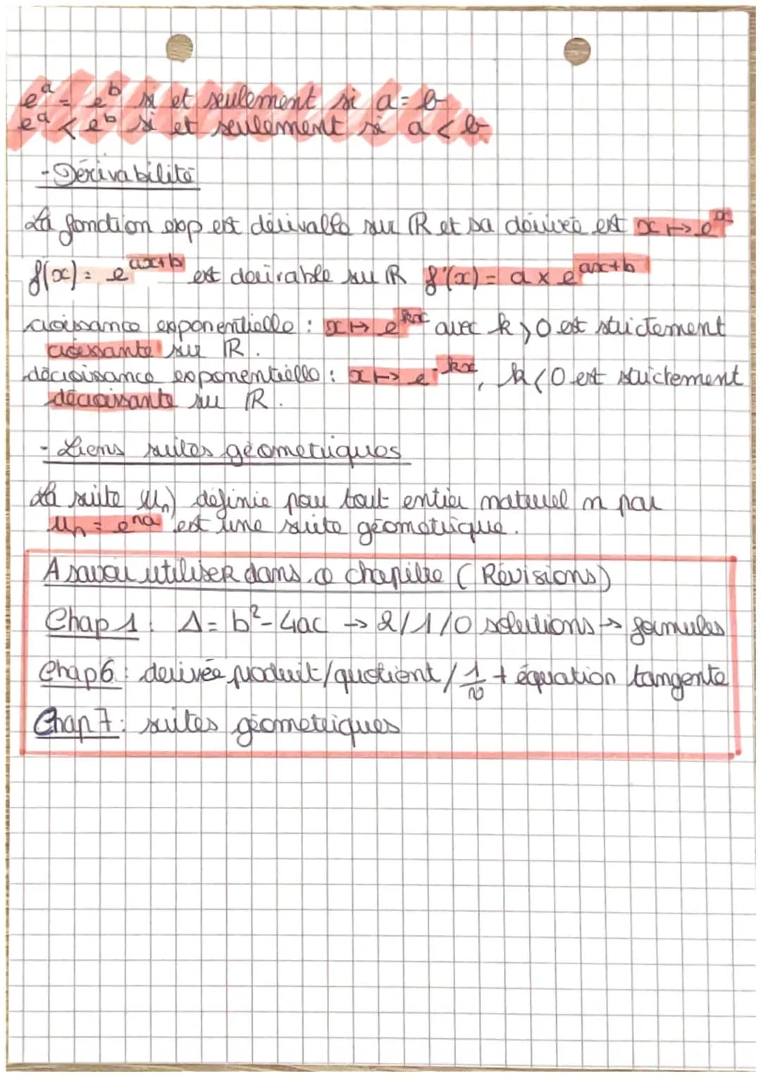 maths
Fonction exponentielle
CHAP 8
unique fonction & delivable su IR telle que f` = 8 et 810) = 1
fonction exponentielle norée exp.
definie