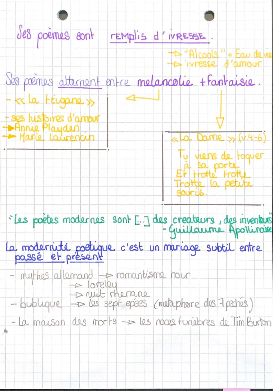 Alcools - Guillaume
Apollinaire
Au debut du XX² siecle, la poesie, comme la peinture
conaissent de profonds boulversements. Guillaume
Apolli