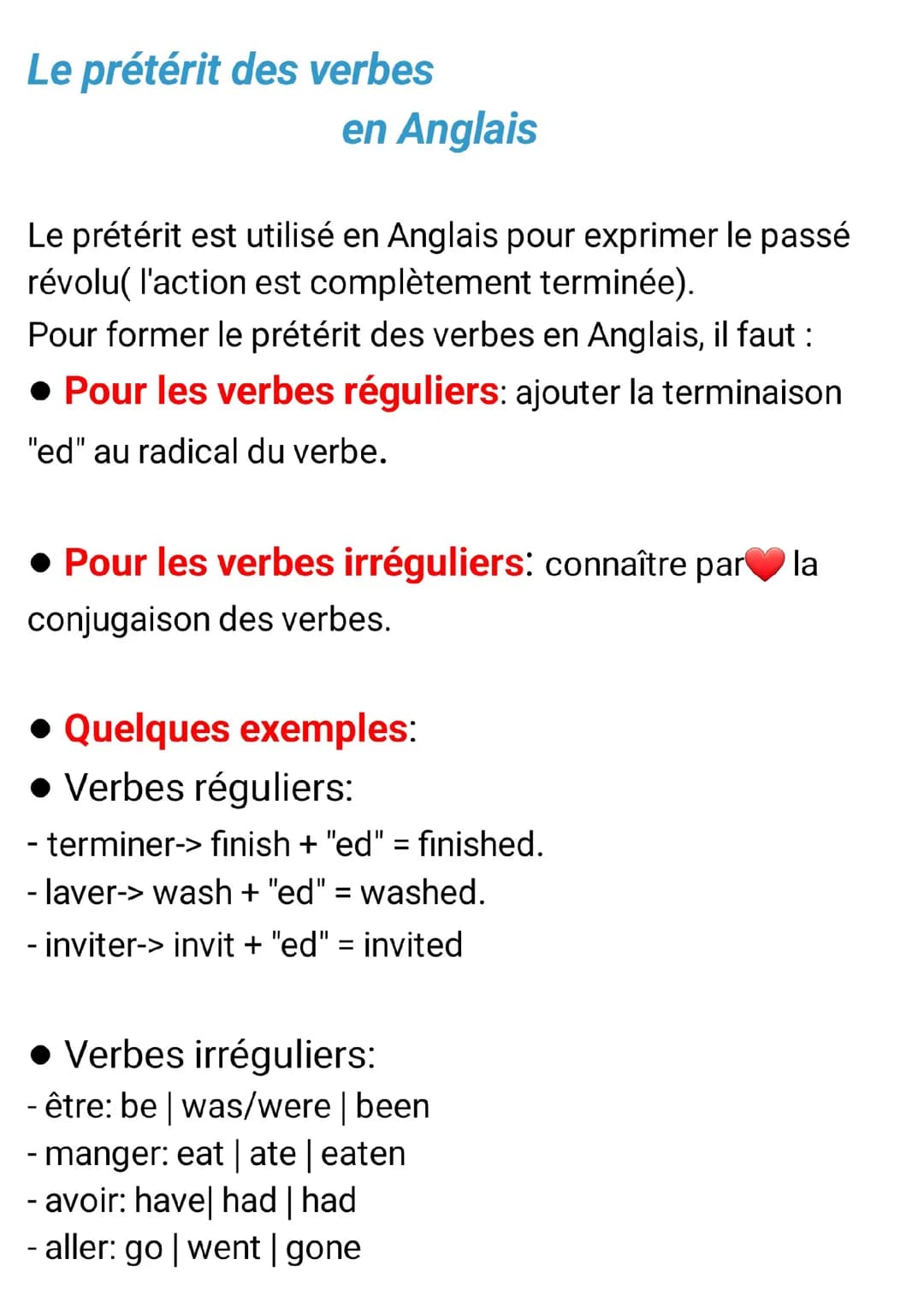 Le prétérit
