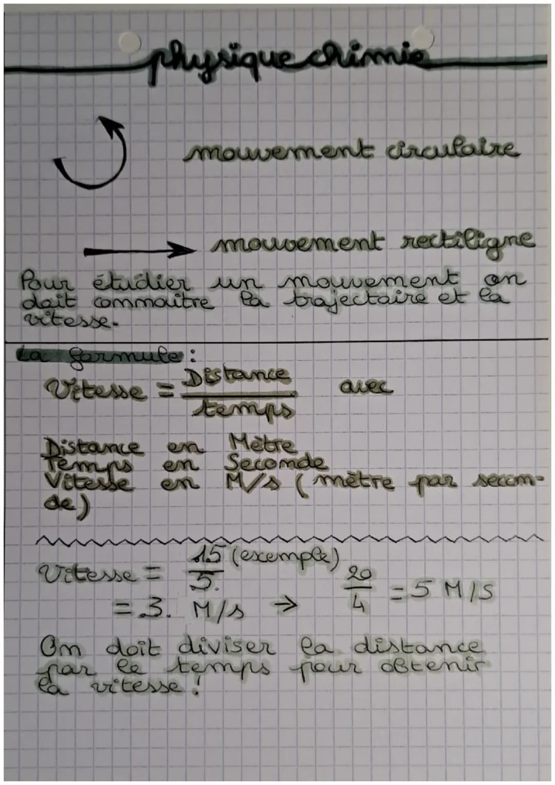 D
physique chimie
mouvement circulaire
mouvement rectiligne
Pour étudier un movement on
dait commautre la trajectaire et la
vitesse.
La form