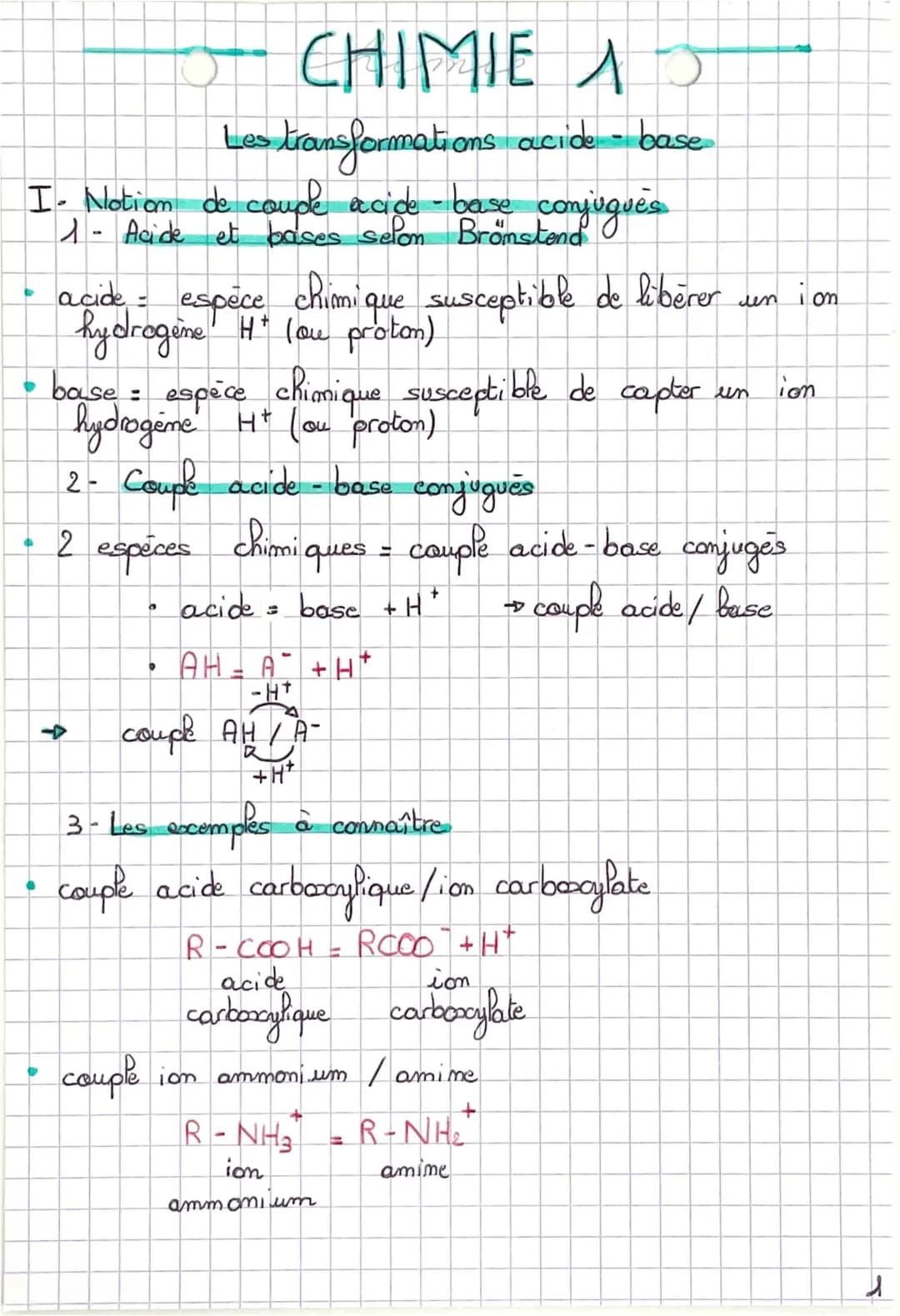 Les transformations acide-base