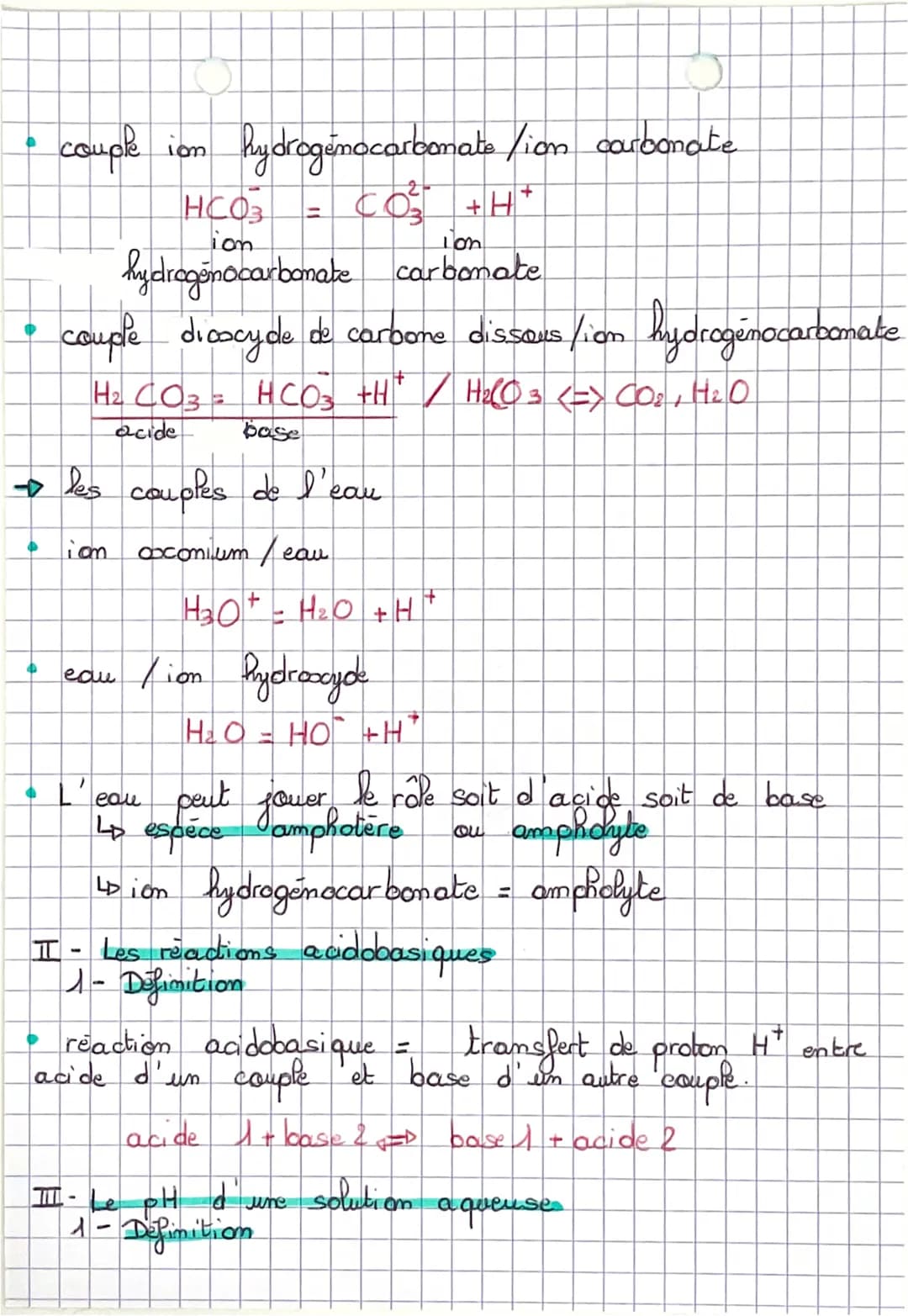 CHIMIE AS
Les transformations acide - base
I- Notion de couple acide-base conjugues
1- Acide et bases selom Bromstend
-
acide espèce chimiqu