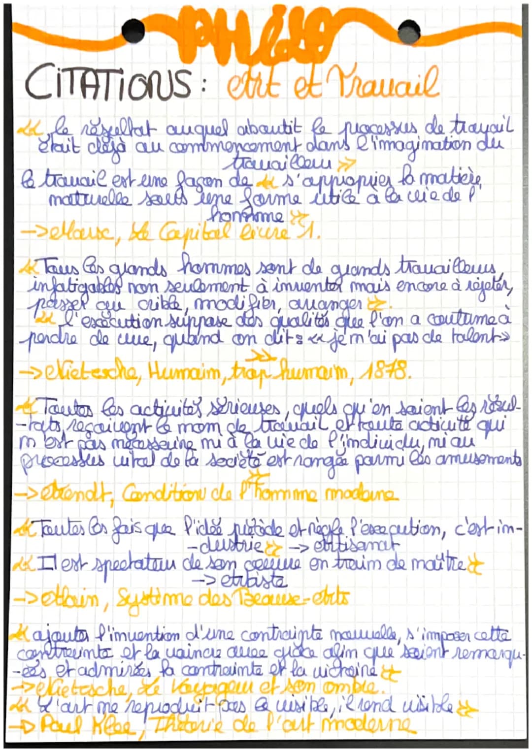 Philo
CHAPITRE 3: L'art et le Tra-
-vail
L'artista travaille-t-il?
L'artiste me travaille
pas =
-5. Il me fait pas d'efforts.
→ Il fait ce q