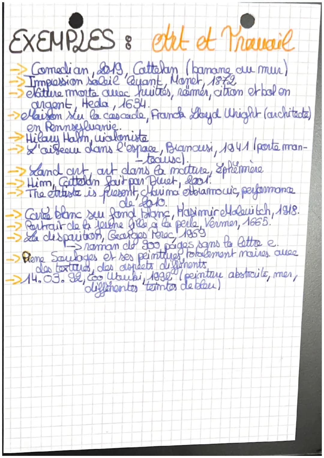 Philo
CHAPITRE 3: L'art et le Tra-
-vail
L'artista travaille-t-il?
L'artiste me travaille
pas =
-5. Il me fait pas d'efforts.
→ Il fait ce q