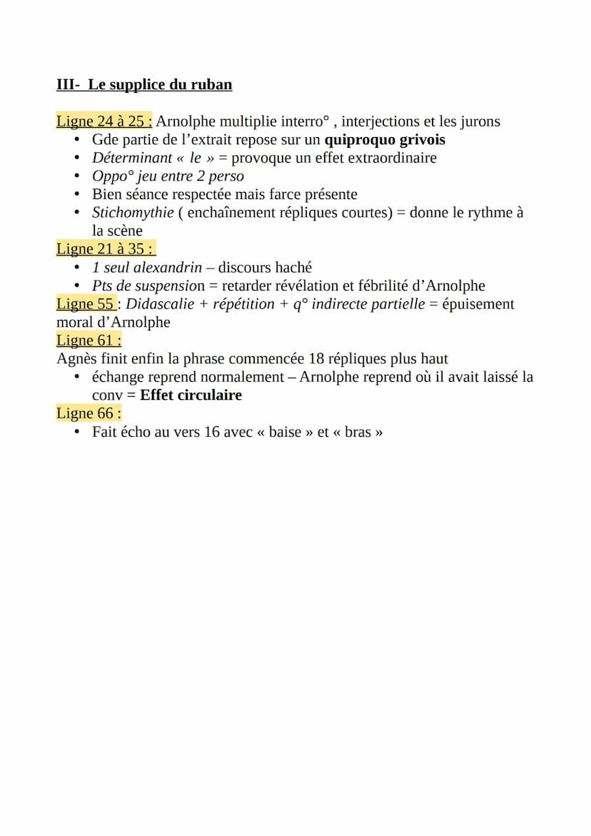 Introduction
●
FRANÇAIS 5
Présenter Molière + œuvre
œuvre écrite en 1662
●
Projet de lecture : En quoi cette scène repose-t-elle sur un quip