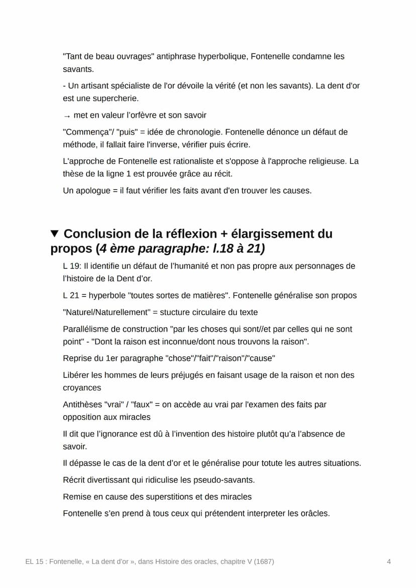 EL 15: Fontenelle, « La dent
d'or », dans Histoire des
oracles, chapitre V (1687)
Created
Files of the text
O Status
Summary done tracker
= 