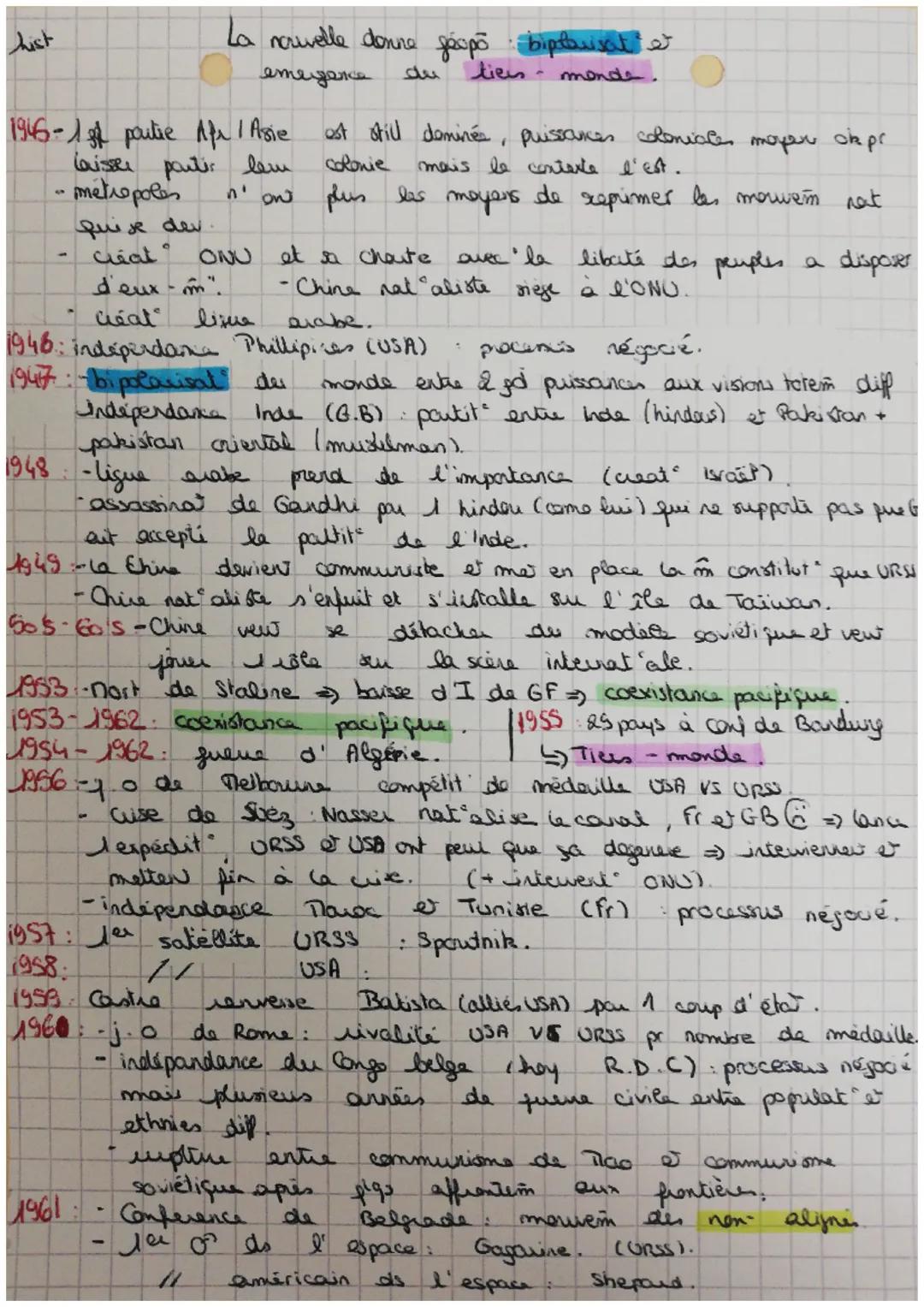 hist

La nouvelle denne géopo biplarisate
emergeжe
deu ties monde.

1946-18 partie Afr / Asie est still dominés, puissances coloniales moyen