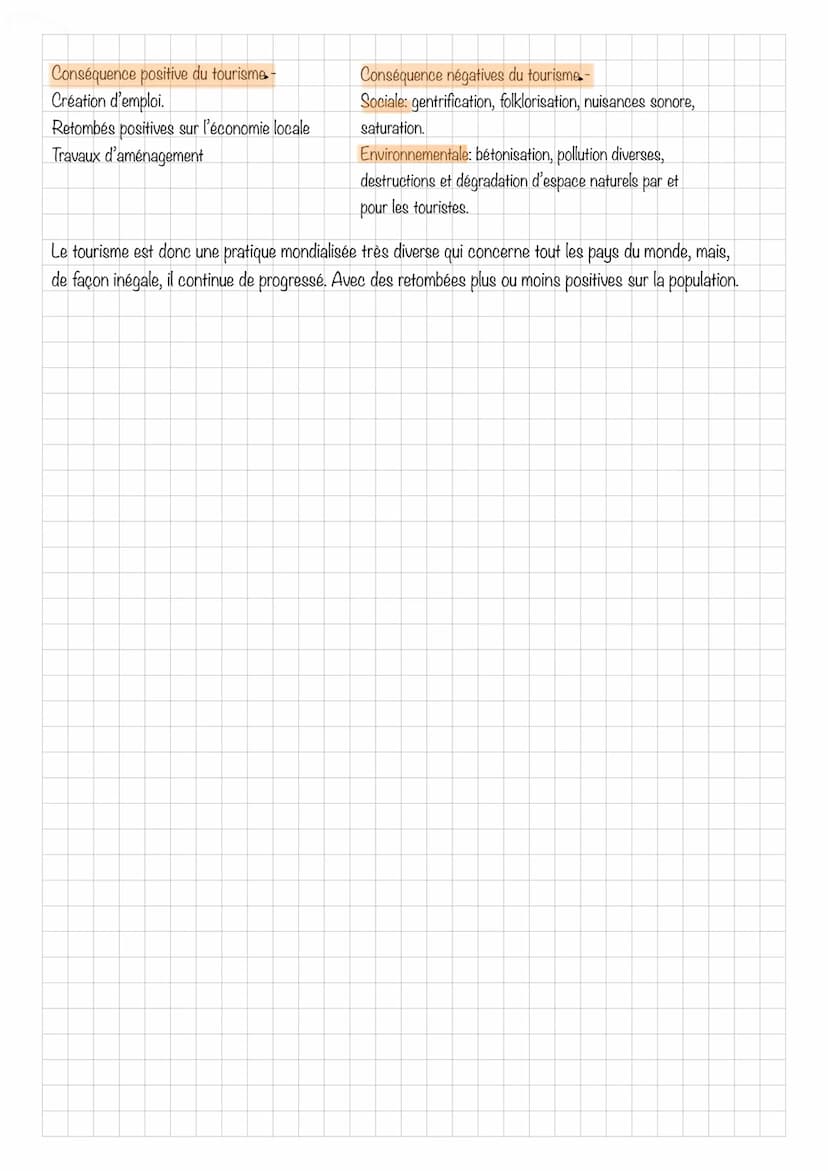 Le tourisme et son espace
Tourisme=pratique qui date du XIXeme siècle. Elle était initialement réservé au jeunes
aristocrates qui partait du