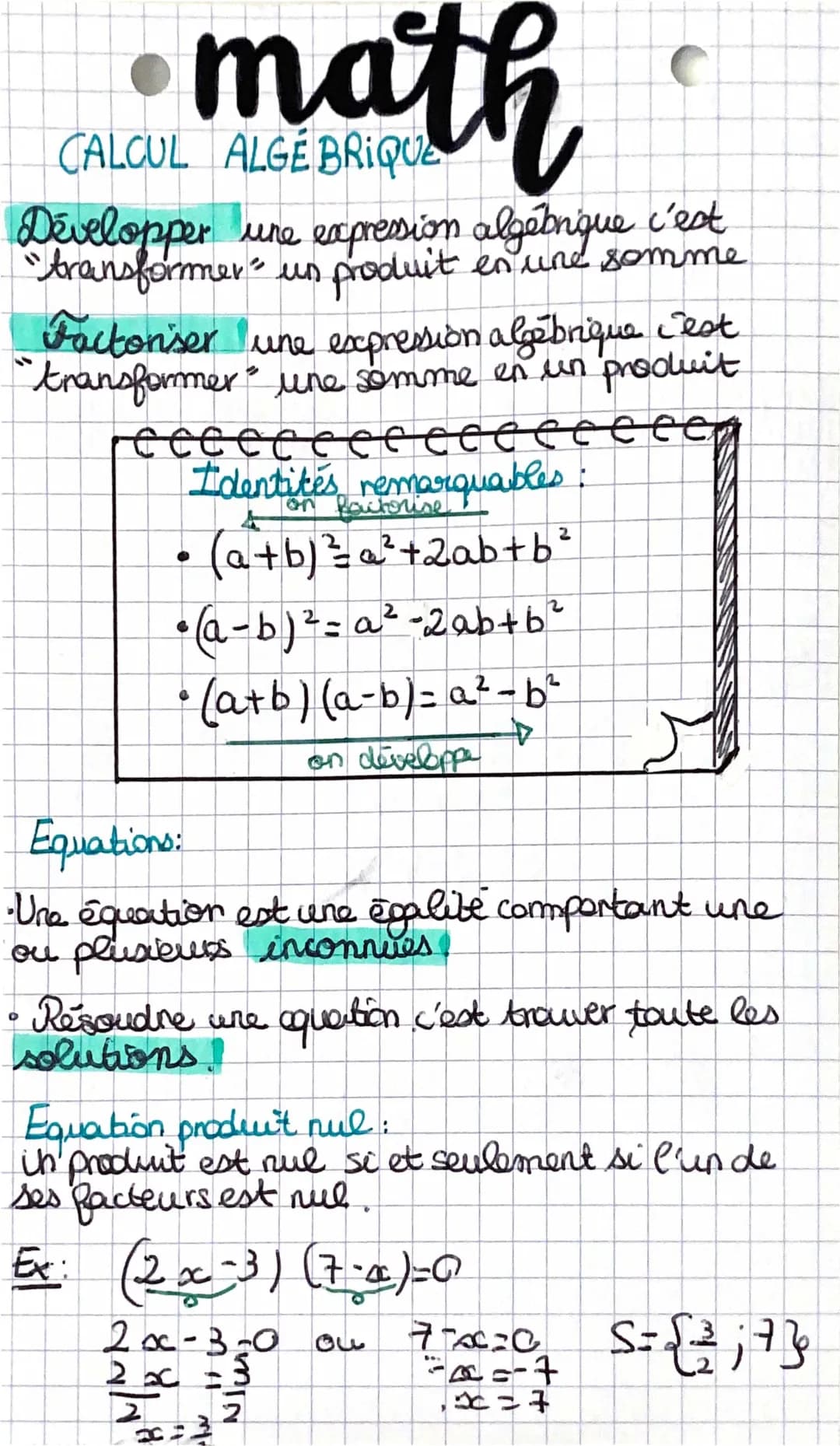 calcul algébrique 