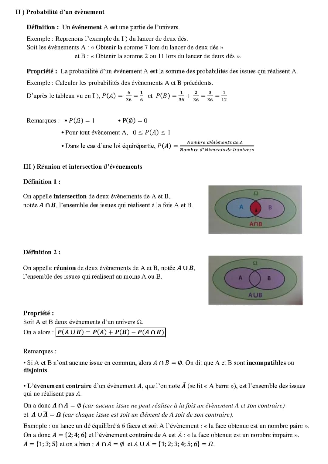 Les probabilités