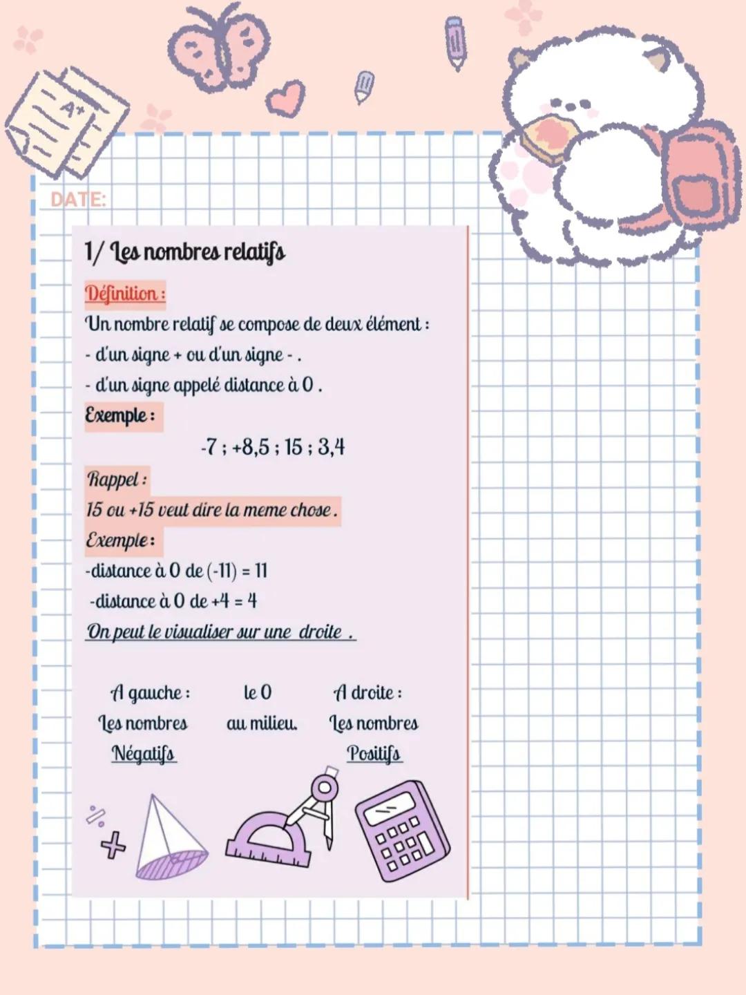 nombres relatifs 