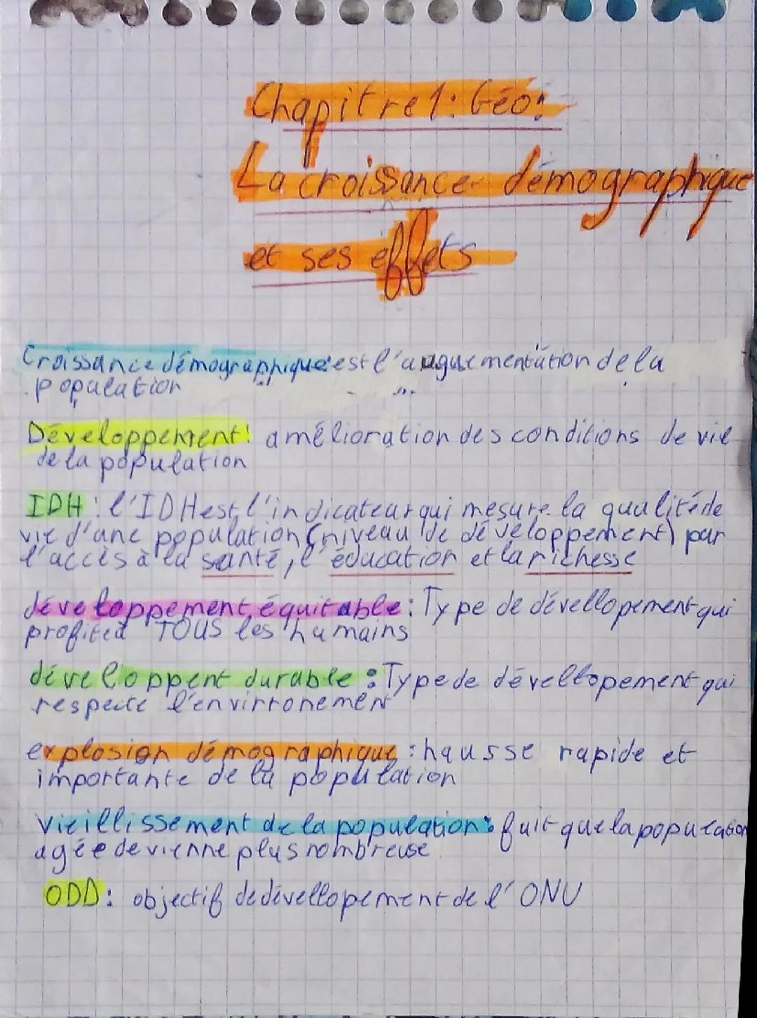 La croissance démographique et ses effets 