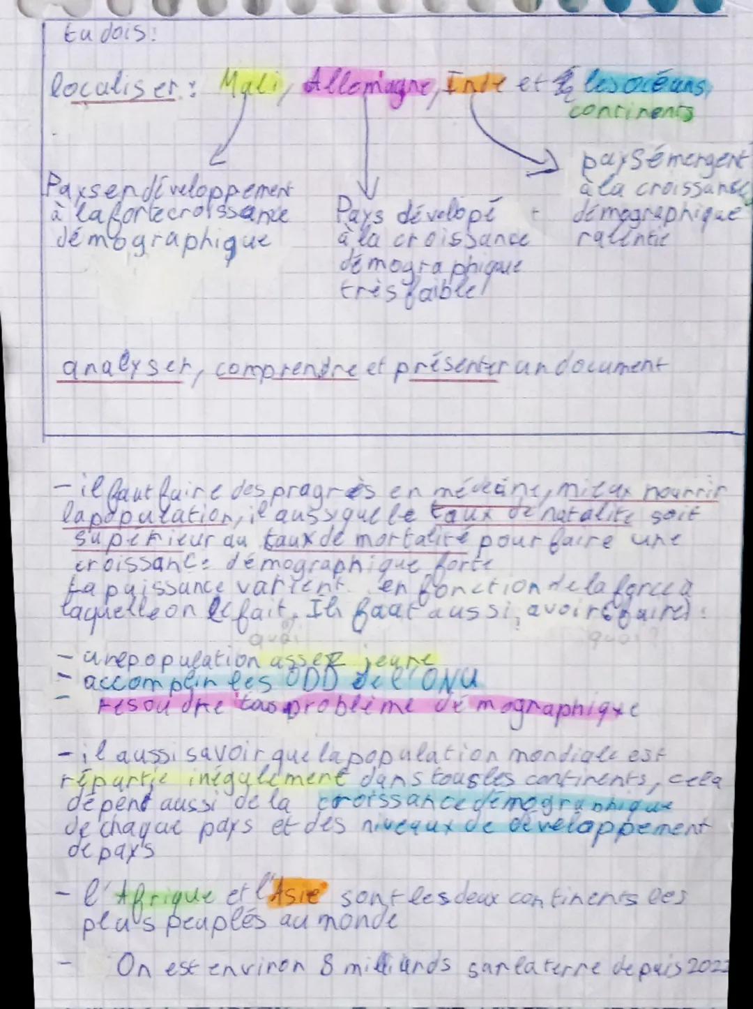 --- OCR Start ---
Chapitret: Geo:
Chapitre 1: Géo
La croissance démographique
vec ses effets
Croissance démographique est l'anglementation d