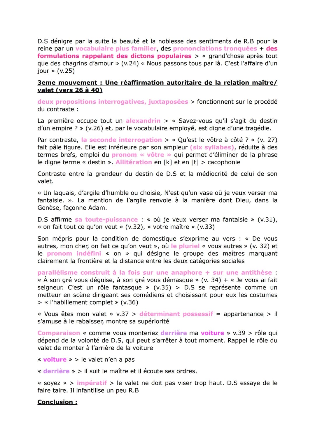 Un manipulateur cruel (Fiche pour l'oral)
Support:
Victor Hugo, Ruy Blas, (1838), acte III, scène 5 : de « Ruy Blas, chancelant et le
regard