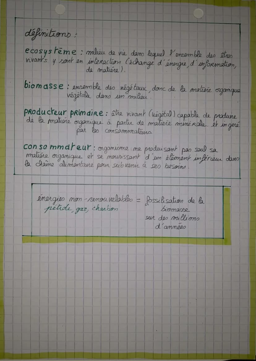 8+ photosyntrase
les devenirs de l'énergie solaire :
emegie perdue
énergie absorbée
respiration cellulaine
Juncose + 0₂
ATP
équation:
lumièr