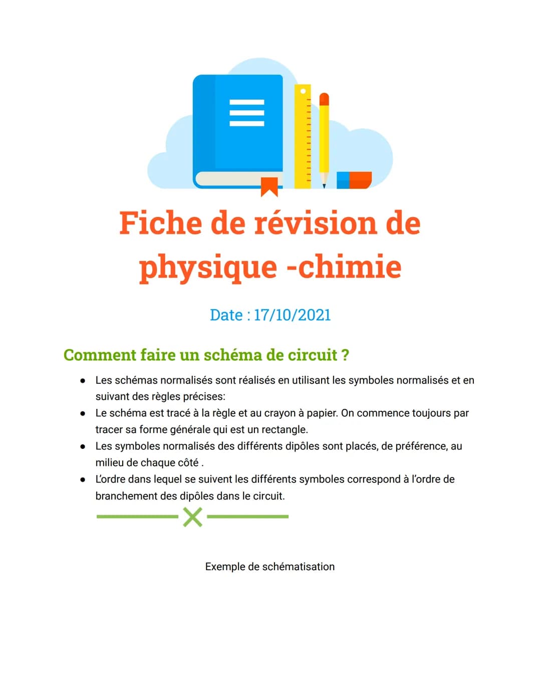 
<p>Pour réaliser un schéma de circuit, il est important de suivre des règles précises et d'utiliser des symboles normalisés. Le schéma doit