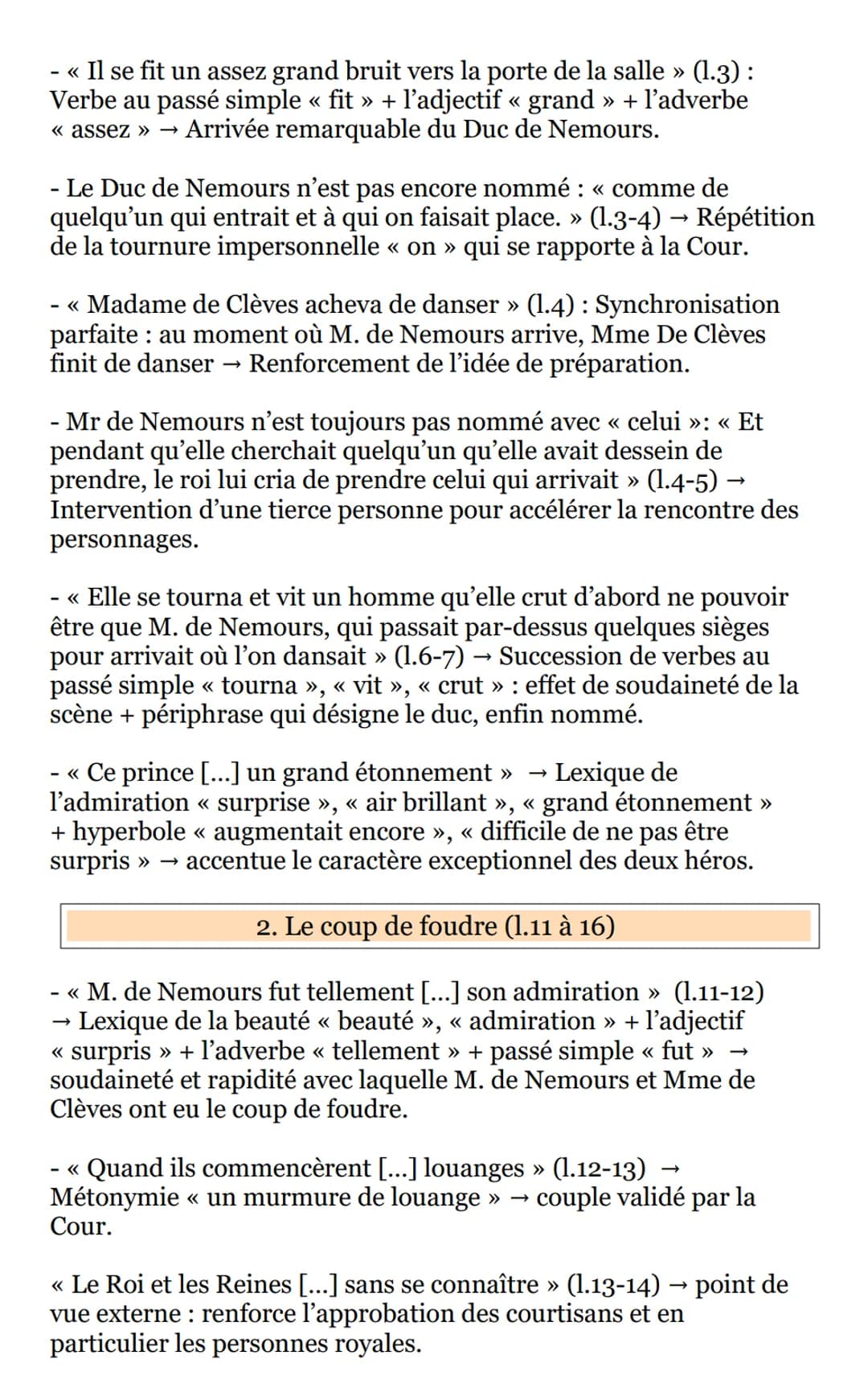 Texte 4: Rencontre au bal – La princesse de Clèves
Madame de la Fayette
Introduction :
Ce texte est un extrait du roman La Princesse de
Clèv