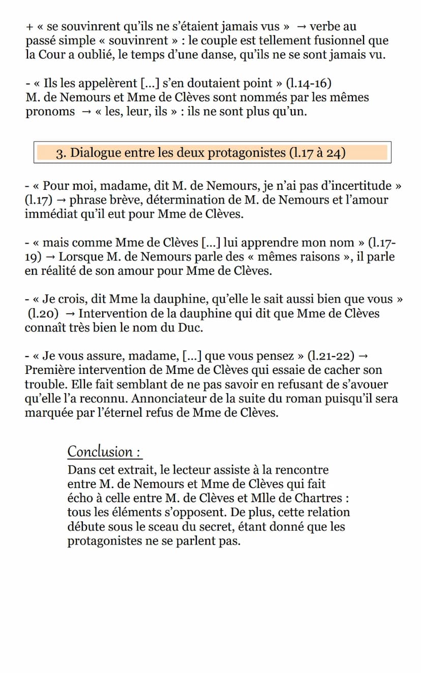 Texte 4: Rencontre au bal – La princesse de Clèves
Madame de la Fayette
Introduction :
Ce texte est un extrait du roman La Princesse de
Clèv