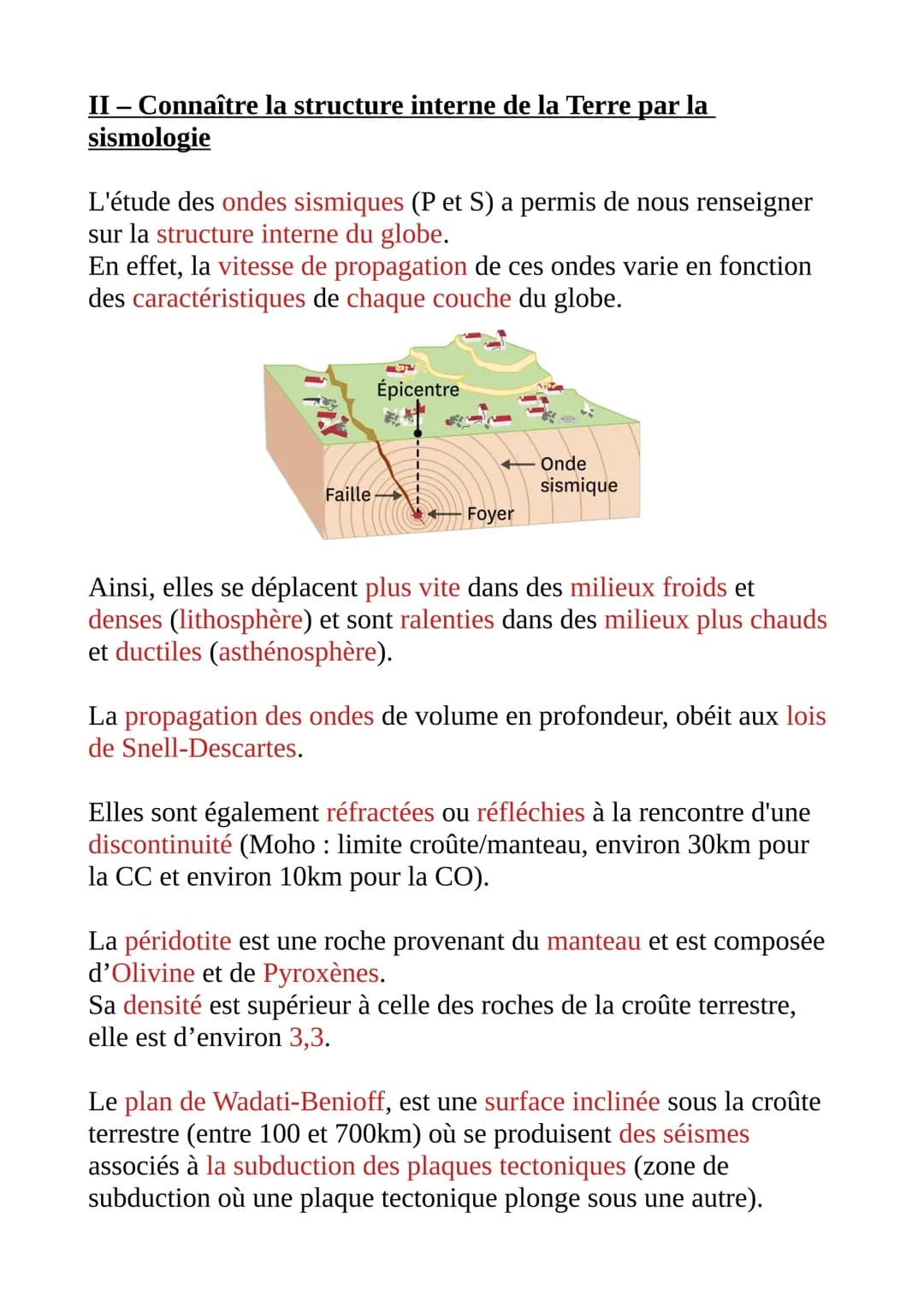 Thème n°1 : La Terre, la vie et l'organisation du vivant
Partie n°2 : La dynamique interne de la Terre
Chapitre n°1 : La structure du globe 