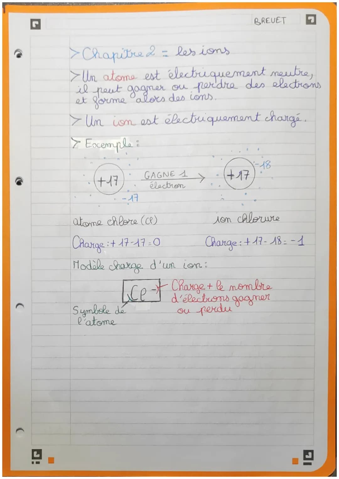 PHYSIQUE-CHIMIE
> Chapitre 1:atome
Q éléctrons.
модам
--
BREVET
charges négativement -
tournent autour du
"Meutrons N
-
подам
protons Z
char
