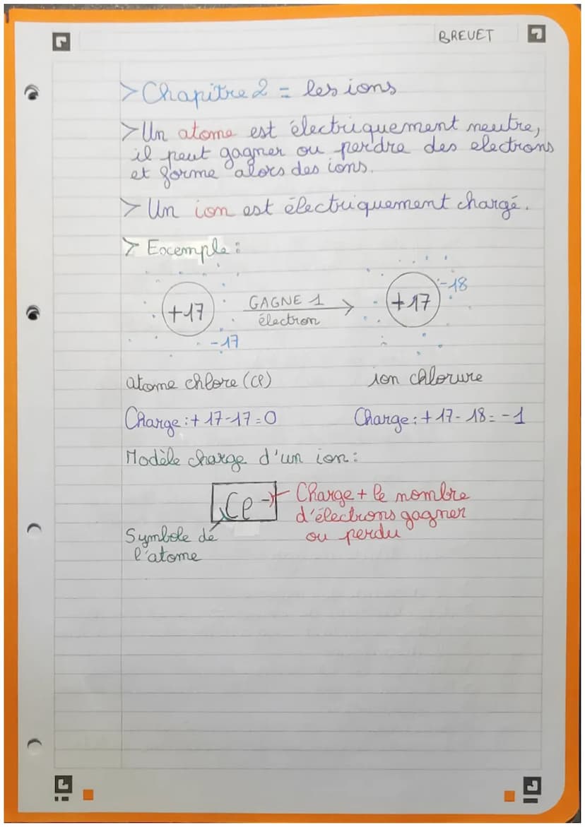 PHYSIQUE-CHIMIE
> Chapitre 1:atome
Q éléctrons.
модам
--
BREVET
charges négativement -
tournent autour du
"Meutrons N
-
подам
protons Z
char