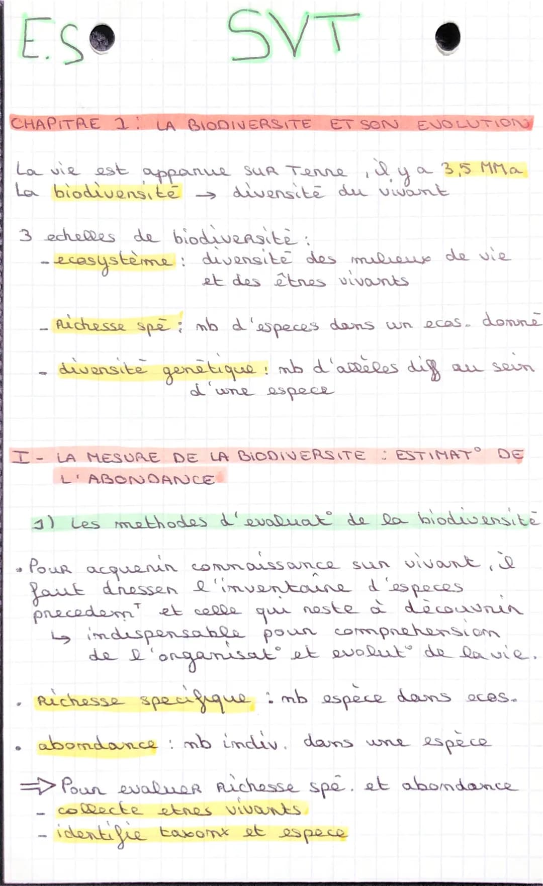 ES
SVT
CHAPITRE 1: LA BIODIVERSITE
I y
La vie est apparue Sur Terre
La biodiversité > diversité du vivant
ET SON
@
ENC
3 echelles de biodive