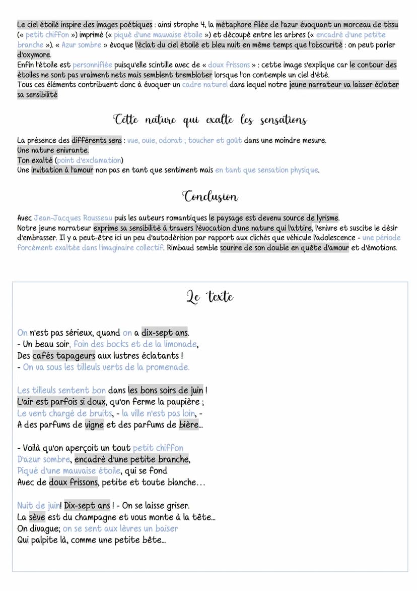 Litterature
ROMAN, Arthur Rimbaud, Les Cahiers de Douai, 1971 (extrait)
Introduction
À l'adolescence, la sensibilité est particulièrement vi