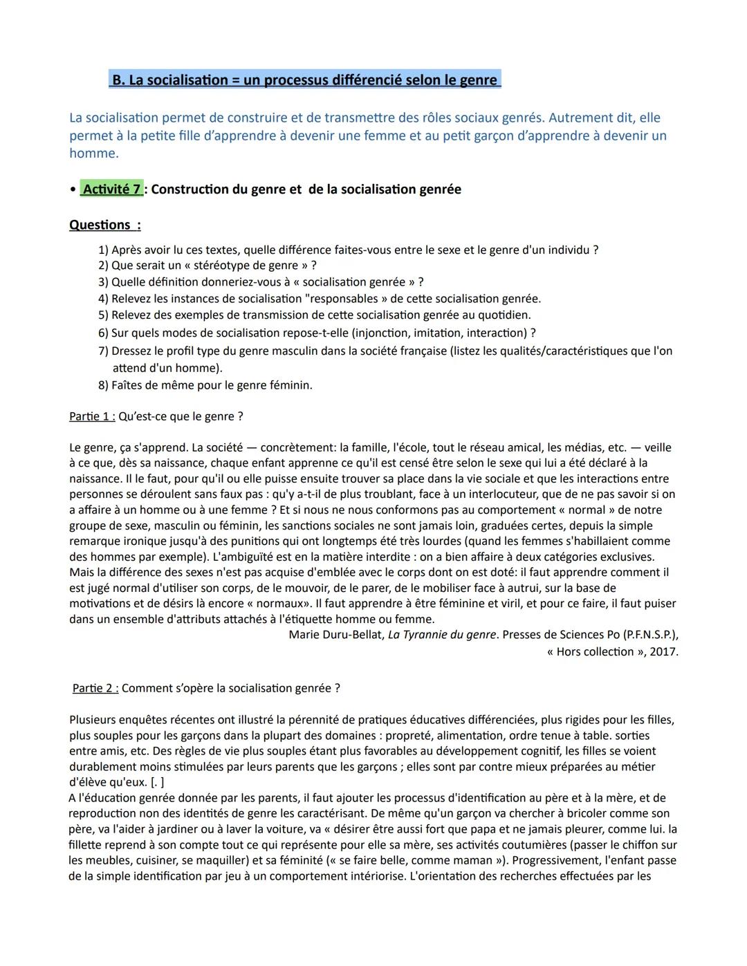 Chapitre 2- La socialisation
Les objectifs du chapitre :
- Savoir que la socialisation est un processus continu tout au long de la vie de l'