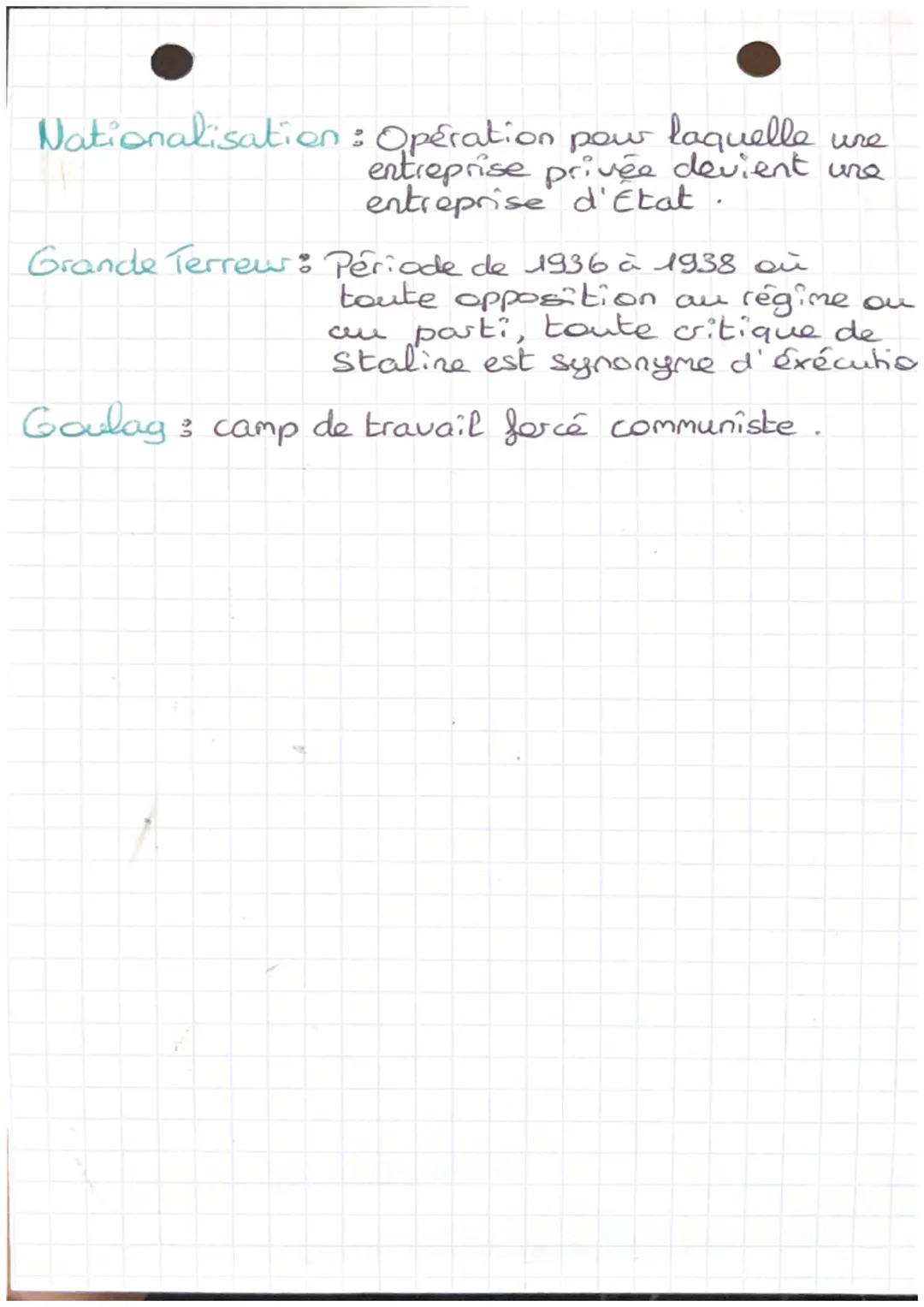 Histoire
Expériences totalitaires et
démocraties fragilisées
L'URSS de Staline
Fin 1922 Russie devient. I URSS.
1924-> Lenine mewt, Staline 