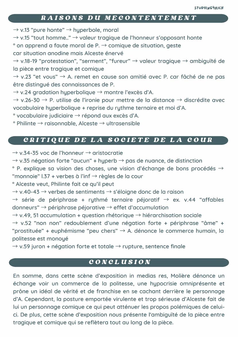 LE MISANTHROPE, acte 1 scène 1+
ORAL, LECTURE LINEAIRE
INTRODUCTION
Le classicisme est un mouvement littéraire du XVIIe siècle qui connaîtra
