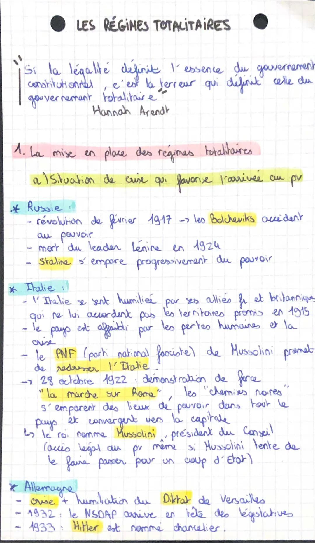 Les régimes totalitaires 